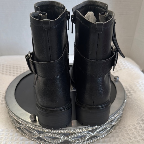 Universal Thread Black Combat Moto Boots with Buckle Details - Picture 4 of 7